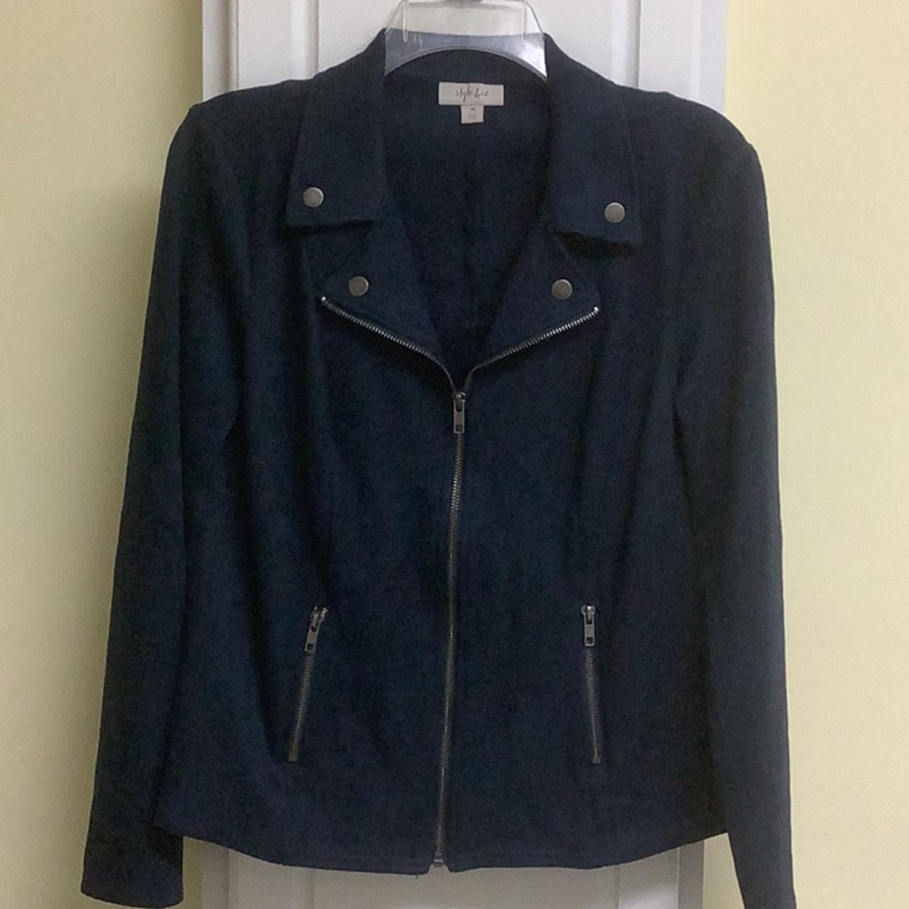 Style & Co Faux Suede Moto jacket